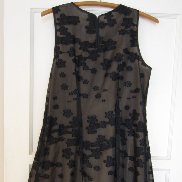 Leon Max Limited Edition Dress Black Silk Overlay Floral Size 8 - Picture 5 of 15